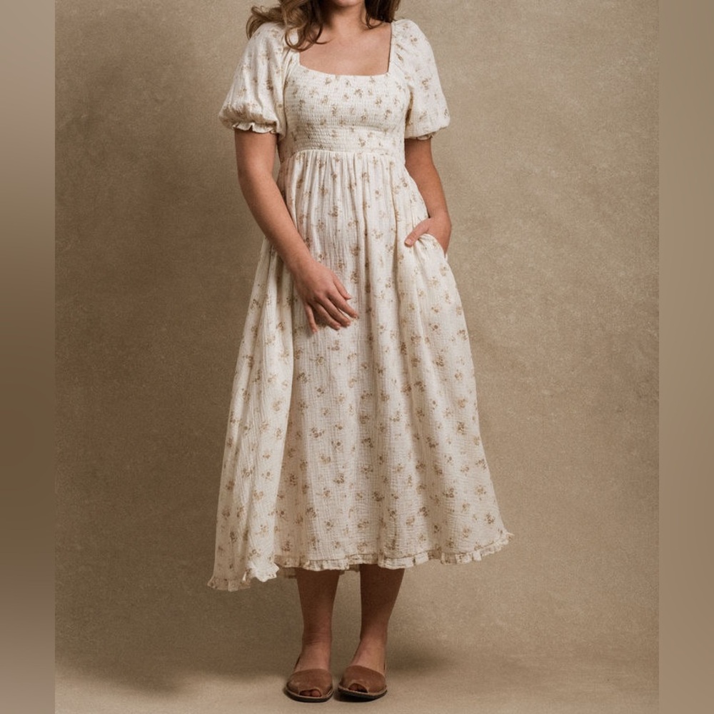 EUC Neuflora Camden Floral Midi Dress Sz Medium